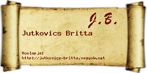 Jutkovics Britta névjegykártya